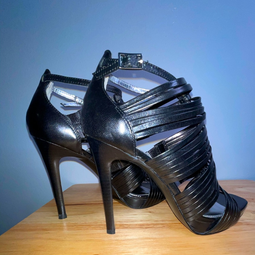 Calvin Klein Black Leather Stiletto Heels
